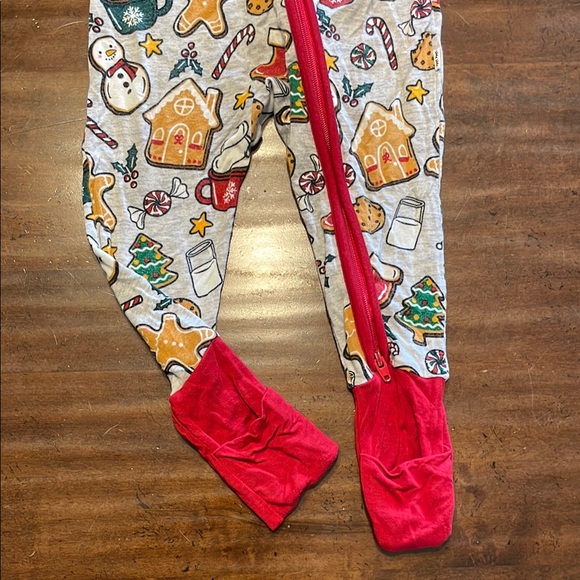 Festive Gingerbread Kids Pajamas - Red and Multicolor - Picture 2 of 5